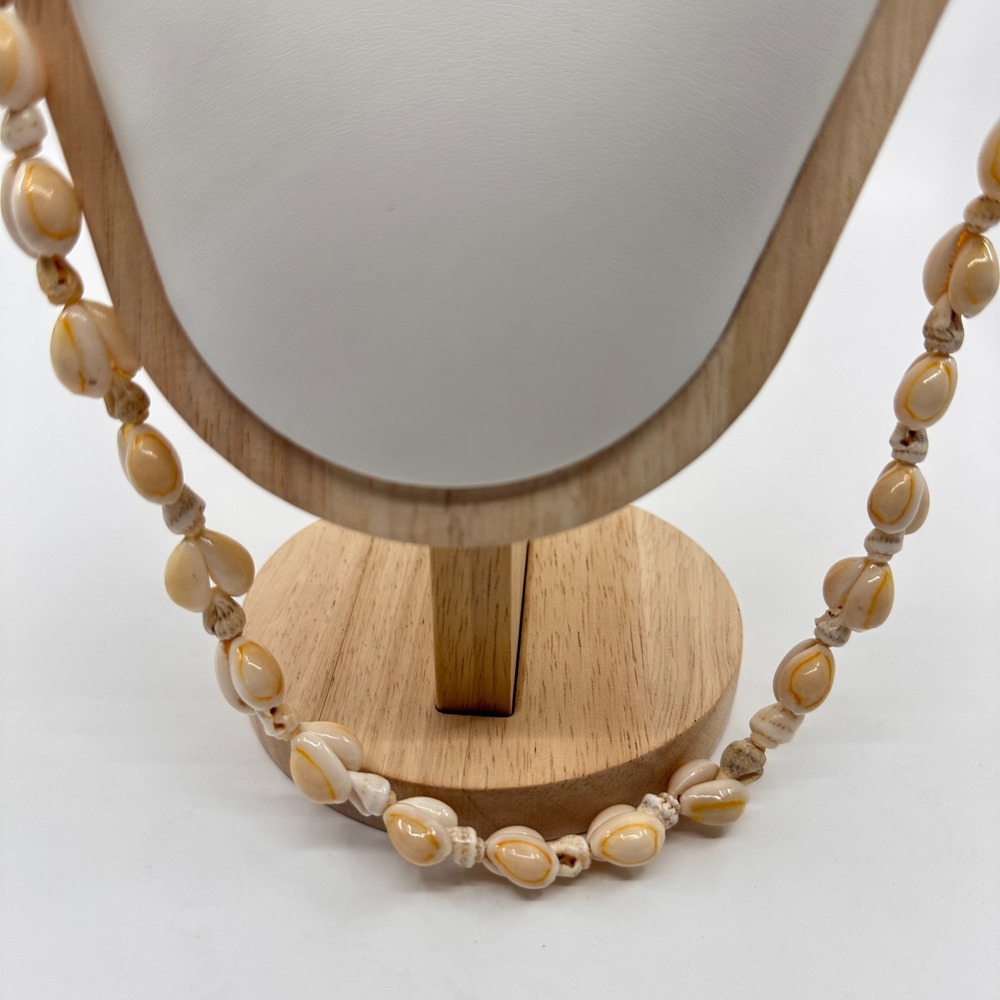 Cowrie Shell Necklace Natural Seashell Long Boho Beach Surfer Festival Vintage